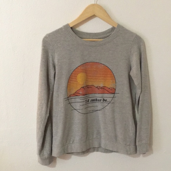 Urban Outfitters Tops - Graphic grey sweatshirt mountain print nature